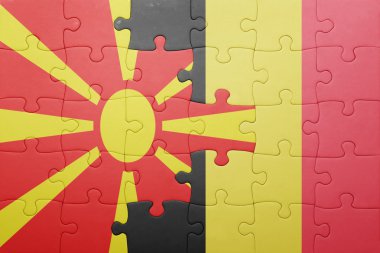 Makedonya ve Belçika Ulusal bayrak ile bulmaca