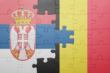 Sırbistan ve Belçika Ulusal bayrak ile bulmaca
