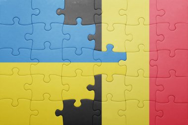Ukrayna ve Belçika Ulusal bayrak ile bulmaca