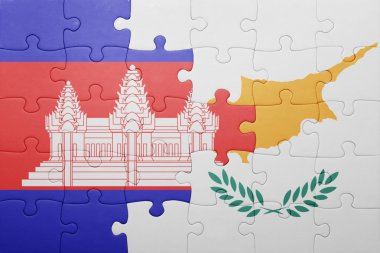 Kıbrıs ve Kamboçya Ulusal bayrak ile bulmaca