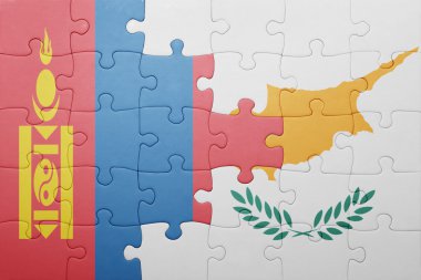 Kıbrıs ve Moğolistan ulusal bayrak ile bulmaca