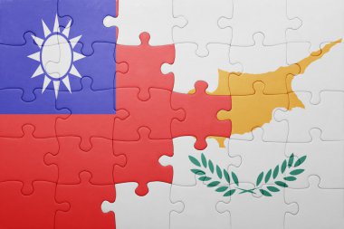 Kıbrıs ve Tayvan ulusal bayrak ile bulmaca
