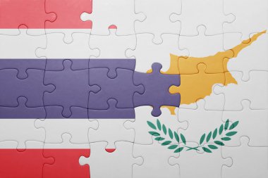 Kıbrıs ve Tayland ulusal bayrak ile bulmaca