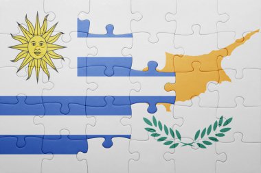 Kıbrıs ve uruguay ulusal bayrak ile bulmaca