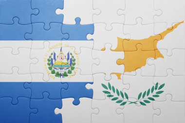 Kıbrıs ve el salvador ulusal bayrak ile bulmaca