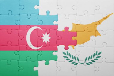 Kıbrıs ve Azerbaycan ulusal bayrak ile bulmaca