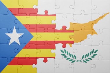 Kıbrıs ve Katalonya Ulusal bayrak ile bulmaca