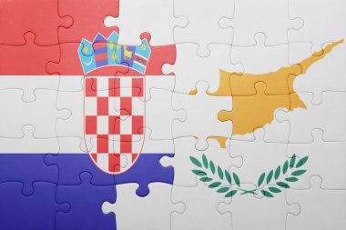 Kıbrıs ve Hırvatistan ulusal bayrak ile bulmaca