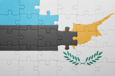 Kıbrıs ve Estonya ulusal bayrak ile bulmaca