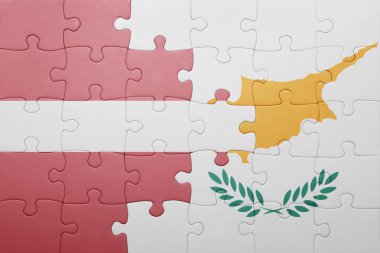 Kıbrıs ve Letonya ulusal bayrak ile bulmaca