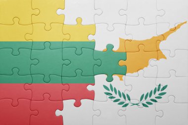 Kıbrıs ve Litvanya ulusal bayrak ile bulmaca