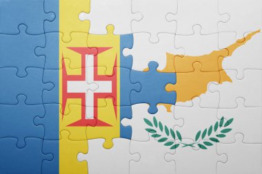 Kıbrıs ve madeira ulusal bayrak ile bulmaca