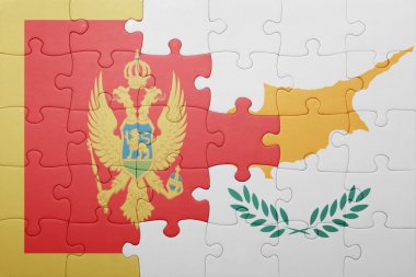 Kıbrıs ve Karadağ ulusal bayrak ile bulmaca