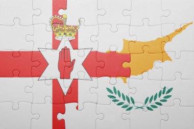 Kıbrıs ve Kuzey İrlanda ulusal bayrak ile bulmaca