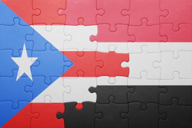 Porto Riko ve yemen ulusal bayrak ile bulmaca