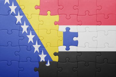 Bosna ve Hersek ve yemen ulusal bayrak ile bulmaca