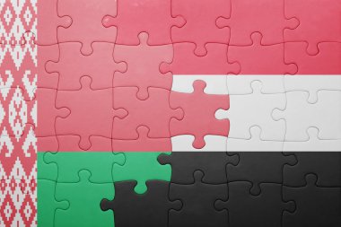 Beyaz Rusya ve yemen ulusal bayrak ile bulmaca