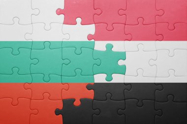 Bulgaristan ve yemen ulusal bayrak ile bulmaca