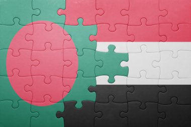 yemen ve Bangladeş Ulusal bayrak ile bulmaca