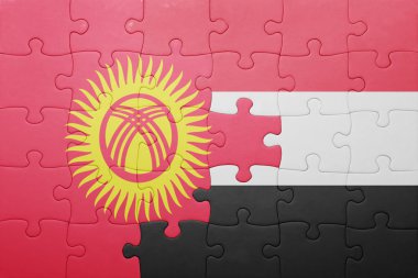 Kırgızistan ve yemen ulusal bayrak ile bulmaca