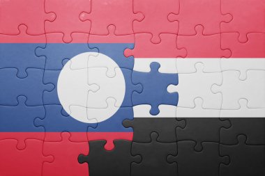 laos ve yemen ulusal bayrak ile bulmaca