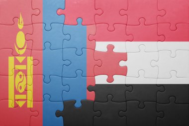 Moğolistan ve yemen ulusal bayrak ile bulmaca