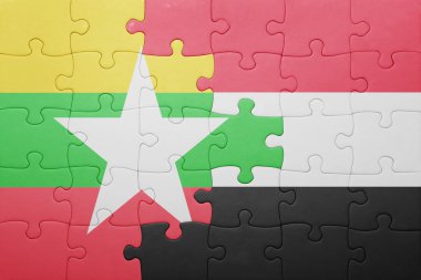 myanmar ve yemen ulusal bayrak ile bulmaca