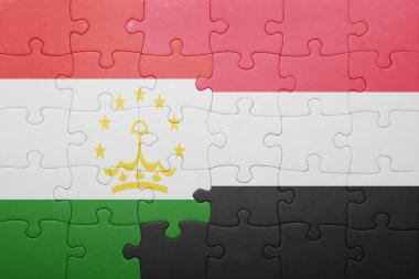yemen ve Tacikistan Ulusal bayrak ile bulmaca