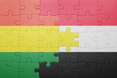 Bolivya ve yemen ulusal bayrak ile bulmaca