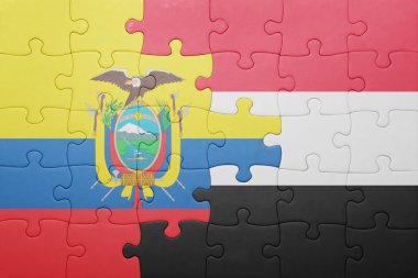 Ekvador ve yemen ulusal bayrak ile bulmaca
