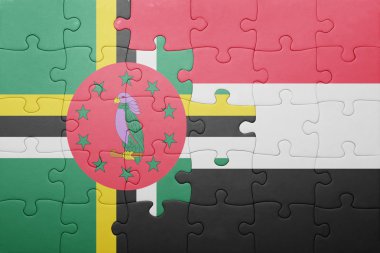 Dominika ve yemen ulusal bayrak ile bulmaca