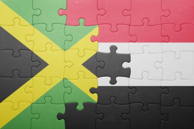 Jamaika ve yemen ulusal bayrak ile bulmaca