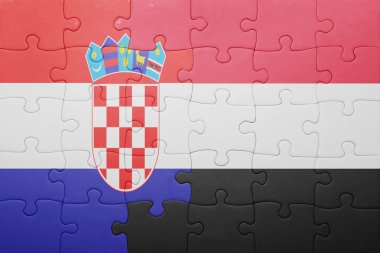 Hırvatistan ve yemen ulusal bayrak ile bulmaca