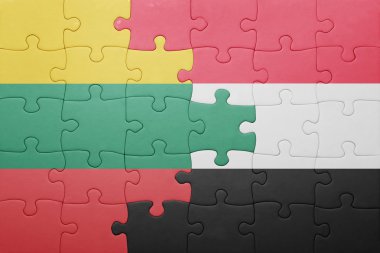 Litvanya ve yemen ulusal bayrak ile bulmaca