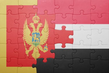 Karadağ ve yemen ulusal bayrak ile bulmaca