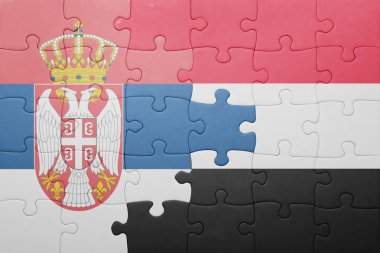 Sırbistan ve yemen ulusal bayrak ile bulmaca