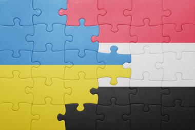 yemen ve Ukrayna ulusal bayrak ile bulmaca