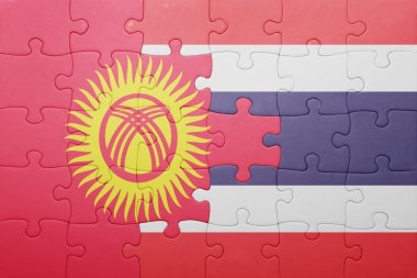 Kırgızistan ve Tayland ulusal bayrak ile bulmaca