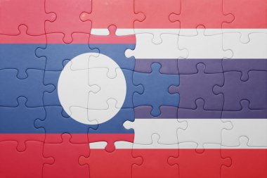 laos ve Tayland ulusal bayrak ile bulmaca