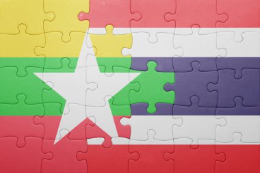 myanmar ve Tayland ulusal bayrak ile bulmaca
