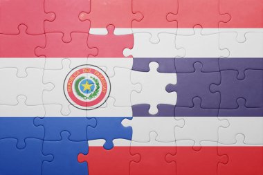paraguay ve Tayland ulusal bayrak ile bulmaca