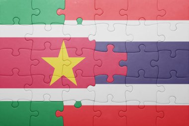 Surinam ve Tayland ulusal bayrak ile bulmaca