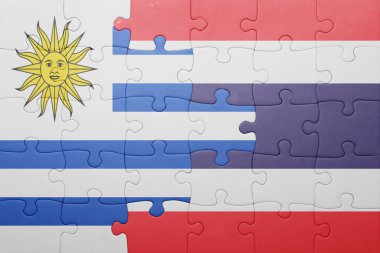 uruguay ve Tayland ulusal bayrak ile bulmaca