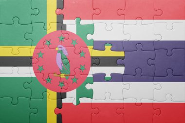 Dominika ve Tayland ulusal bayrak ile bulmaca