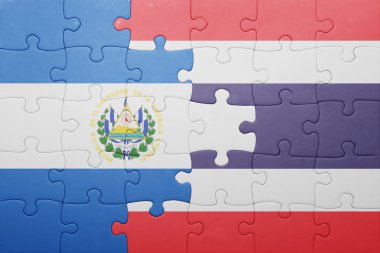 el salvador ve Tayland ulusal bayrak ile bulmaca