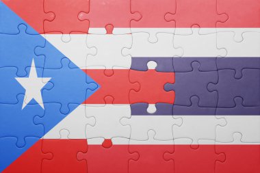 Porto Riko ve Tayland ulusal bayrak ile bulmaca