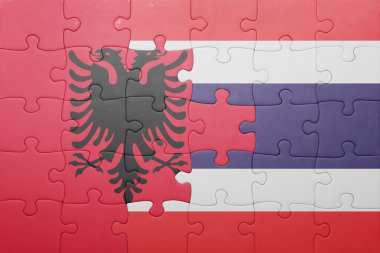 Arnavutluk ve Tayland ulusal bayrak ile bulmaca