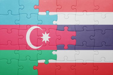 Azerbaycan ve Tayland ulusal bayrak ile bulmaca