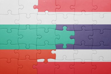 Bulgaristan ve Tayland ulusal bayrak ile bulmaca