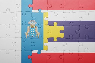 Kanarya Adaları ve Tayland ulusal bayrak ile bulmaca